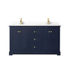 Custom image for Dark Blue with Brushed Gold Trim / Giotto Quartz / No Mirror