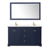 Custom image for Dark Blue with Brushed Gold Trim / White Cultured Marble / 58