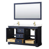 Custom image for Dark Blue with Brushed Gold Trim / White Cultured Marble / 58