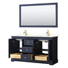 Custom image for Dark Blue with Brushed Gold Trim / White Quartz / 58