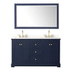 Custom image for Dark Blue with Brushed Gold Trim / White Quartz / 58