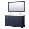 Custom image for Dark Blue with Brushed Gold Trim / White Quartz / 58