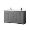 Custom image for Dark Gray with Matte Black Trim / Carrara Cultured Marble / No Mirror