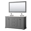 Custom image for Dark Gray with Matte Black Trim / Carrara Cultured Marble / 58