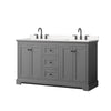 Custom image for Dark Gray with Matte Black Trim / Carrara Cultured Marble / No Mirror