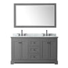 Custom image for Dark Gray with Matte Black Trim / White Carrara Marble / 58