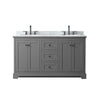 Custom image for Dark Gray with Matte Black Trim / White Carrara Marble / No Mirror