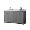 Custom image for Dark Gray with Matte Black Trim / White Carrara Marble / No Mirror