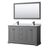 Custom image for Dark Gray with Matte Black Trim / White Carrara Marble / 58