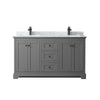 Custom image for Dark Gray with Matte Black Trim / White Carrara Marble / No Mirror
