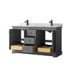 Custom image for Dark Gray with Matte Black Trim / White Carrara Marble / No Mirror