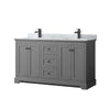 Custom image for Dark Gray with Matte Black Trim / White Carrara Marble / No Mirror