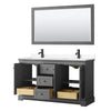 Custom image for Dark Gray with Matte Black Trim / White Cultured Marble / 58