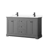 Custom image for Dark Gray with Matte Black Trim / White Cultured Marble / No Mirror