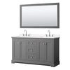 Custom image for Dark Gray with Polished Chrome Trim / Carrara Cultured Marble / 58