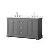 Custom image for Dark Gray with Polished Chrome Trim / Carrara Cultured Marble / No Mirror