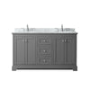 Custom image for Dark Gray with Polished Chrome Trim / White Carrara Marble / No Mirror