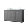 Custom image for Dark Gray with Polished Chrome Trim / White Carrara Marble / No Mirror