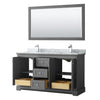 Custom image for Dark Gray with Polished Chrome Trim / White Carrara Marble / 58