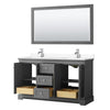 Custom image for Dark Gray with Polished Chrome Trim / White Cultured Marble / 58