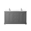 Custom image for Dark Gray with Polished Chrome Trim / White Cultured Marble / No Mirror