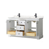 Custom image for White with Matte Black Trim / Carrara Cultured Marble / No Mirror