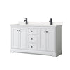 Custom image for White with Matte Black Trim / Carrara Cultured Marble / No Mirror