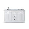 Custom image for White with Matte Black Trim / White Carrara Marble / No Mirror