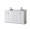 Custom image for White with Matte Black Trim / White Carrara Marble / No Mirror