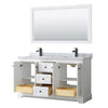 Custom image for White with Matte Black Trim / White Carrara Marble / 58
