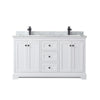 Custom image for White with Matte Black Trim / White Carrara Marble / No Mirror