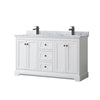 Custom image for White with Matte Black Trim / White Carrara Marble / No Mirror