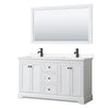 Custom image for White with Matte Black Trim / White Cultured Marble / 58