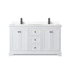 Custom image for White with Matte Black Trim / White Cultured Marble / No Mirror