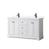Custom image for White with Matte Black Trim / White Cultured Marble / No Mirror