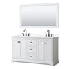 Custom image for White with Matte Black Trim / White Cultured Marble / 58