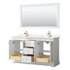 Custom image for White with Brushed Gold Trim / Carrara Cultured Marble / 58
