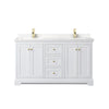 Custom image for White with Brushed Gold Trim / Carrara Cultured Marble / No Mirror