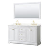 Custom image for White with Brushed Gold Trim / Carrara Cultured Marble / 58