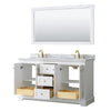 Custom image for White with Brushed Gold Trim / White Carrara Marble / 58
