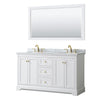 Custom image for White with Brushed Gold Trim / White Carrara Marble / 58