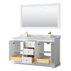 Custom image for White with Brushed Gold Trim / White Carrara Marble / 58