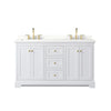 Custom image for White with Brushed Gold Trim / Giotto Quartz / No Mirror
