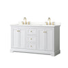 Custom image for White with Brushed Gold Trim / Giotto Quartz / No Mirror