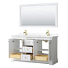 Custom image for White with Brushed Gold Trim / White Cultured Marble / 58
