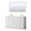 Custom image for White with Brushed Gold Trim / White Cultured Marble / 58