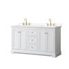Custom image for White with Brushed Gold Trim / White Cultured Marble / No Mirror