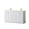 Custom image for White with Brushed Gold Trim / White Quartz / No Mirror