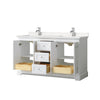 Custom image for White with Polished Chrome Trim / Carrara Cultured Marble / No Mirror