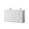 Custom image for White with Polished Chrome Trim / Carrara Cultured Marble / No Mirror